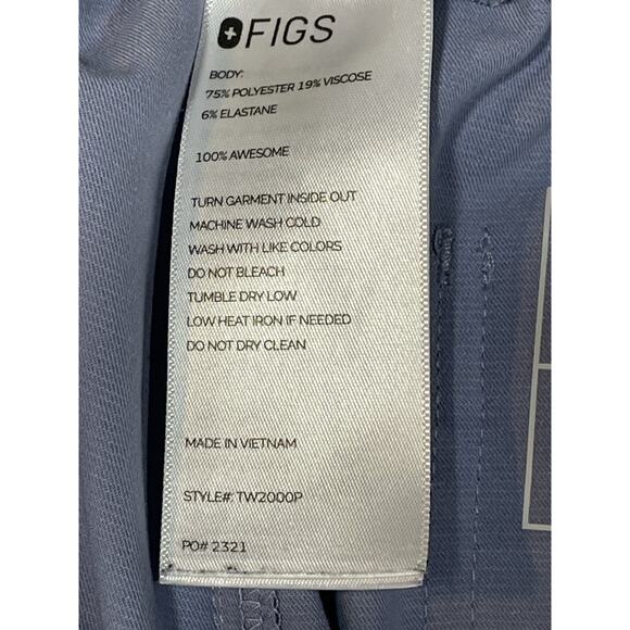 Figs Yola Scrub Pants Blue Women’s Size XL/P -Technical Collection Cargo Zip - Picture 11 of 13